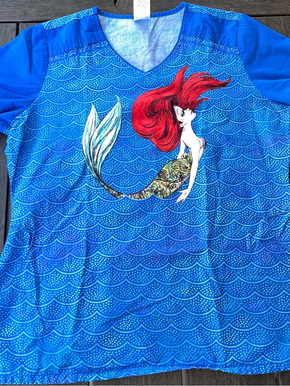 Disney The Little Mermaid scrub top